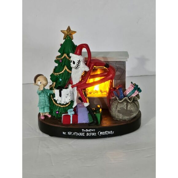 Nightmare Before Christmas Light Up Santa Jack Scene figurine - Picture 1 of 7